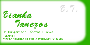 bianka tanczos business card